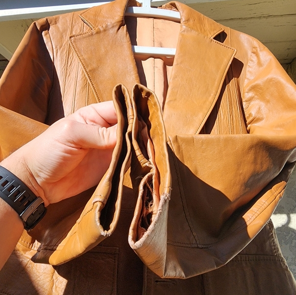 Vintage Pioneer Wear Leather Blazer - sz 38 - Picture 8 of 12